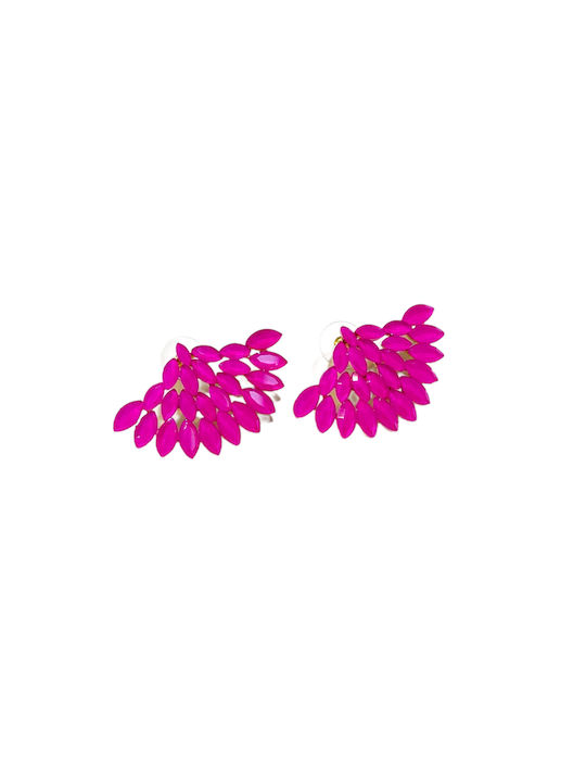 S4709 LI-LO EARRINGS PENDANT WITH CRYSTAL STONES IN FUCHSIA SHADES