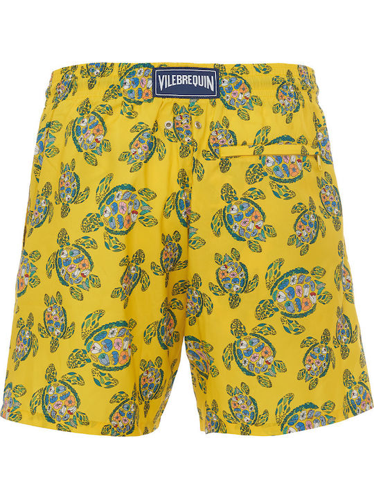 Costume De Baie Bărbați Pantaloni Scurți Galbeni Cu Model