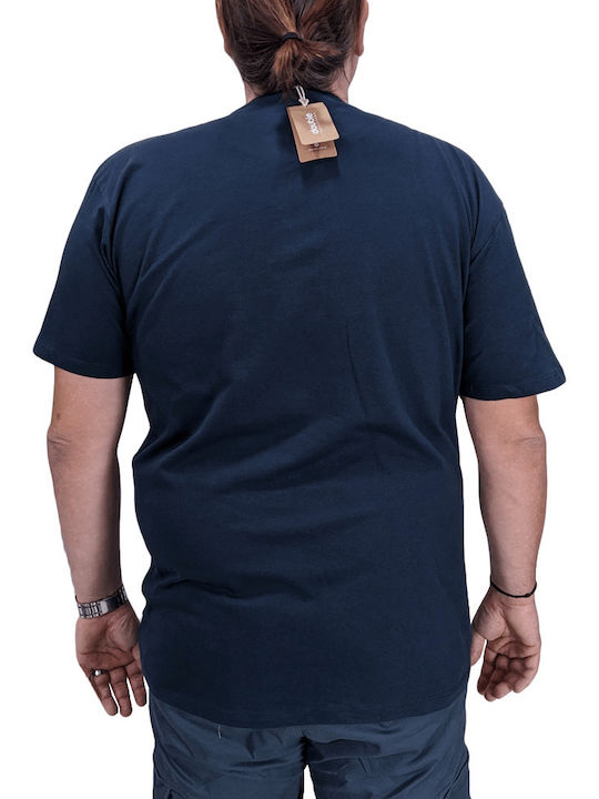 Double A Men's Short Sleeve T-shirt Navy Blue