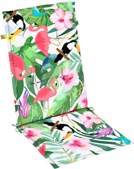 vidaXL vidaXL Gartenstuhlkissen mit Rückenlehne Mehrfarbig 2 Stück 120x50cm