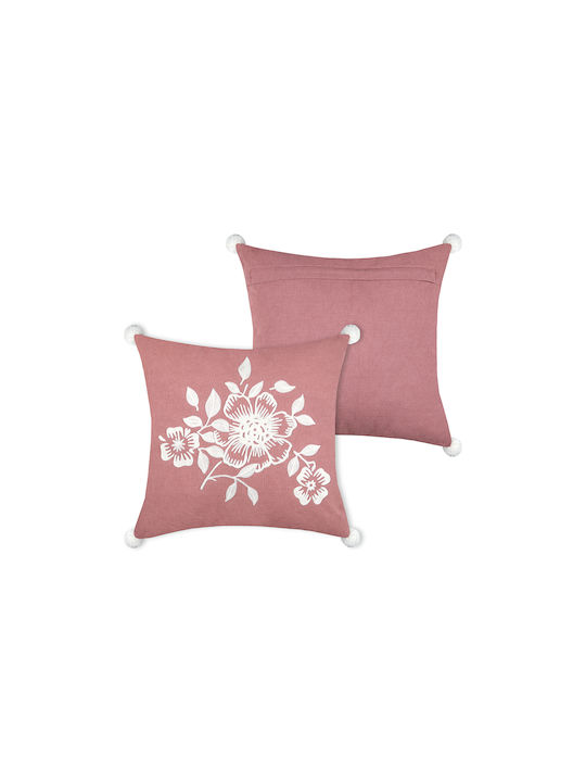 Sofa Cushion S-F Magnolia 100% Cotton Pink 45x45cm