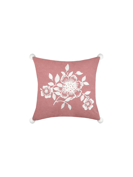 Sofa Cushion S-F Magnolia 100% Cotton Pink 45x45cm