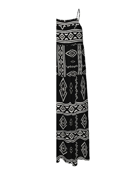 Summer Maxi Dress with Ruffles Wrap Black