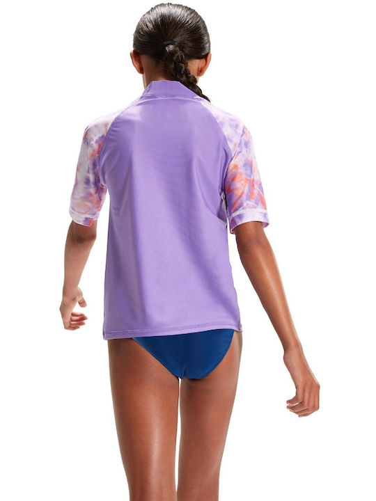 Speedo Kinder Badeanzug Rashguard Flieder