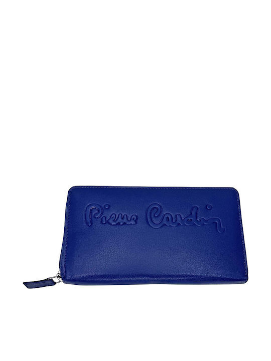 Große Leder Damenbrieftasche Blau