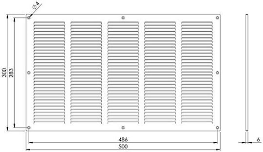 Europlast Vent Louver 50x30cm Rectangular with Screen