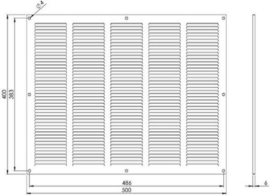 Europlast Perdea de ventilație 50x40cm Dreptunghiulară