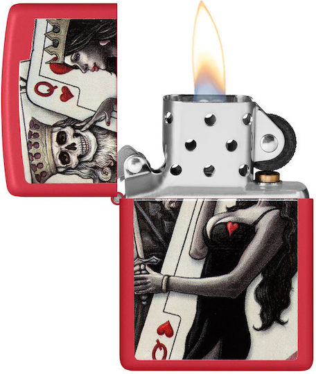 Zippo Lighter Flame Windproof Skull King Queen