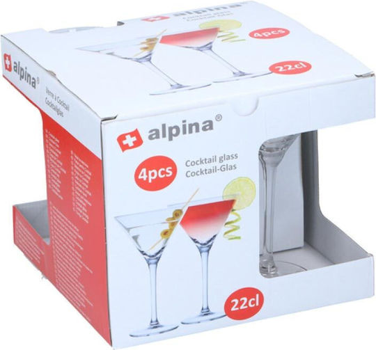 Set Gläser Cocktail/Trinken aus Glas Mit Stiel 190ml 4Stück Set Gläser Cocktail/Trinken aus Glas Mit Stiel 190ml 4Stück