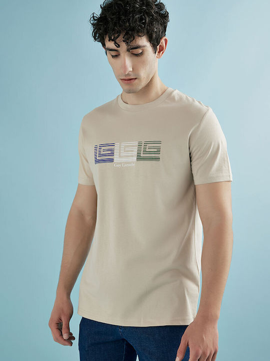 Guy Laroche Men's Short Sleeve T-shirt Beige