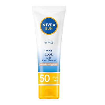 Nivea Sun UV Face Mat Look Wasserfest Sonnenschutz Creme Für das Gesicht SPF50 mit Farbe Medium 50ml