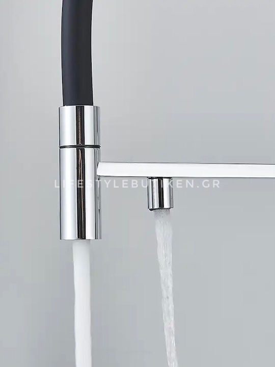 Naron Tall U-Shaped Kitchen Faucet Counter Chrome