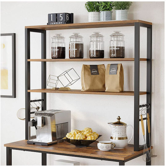 Vasagle Metallic Kitchen Rack 6 Tiers Brown 80x40x167cm