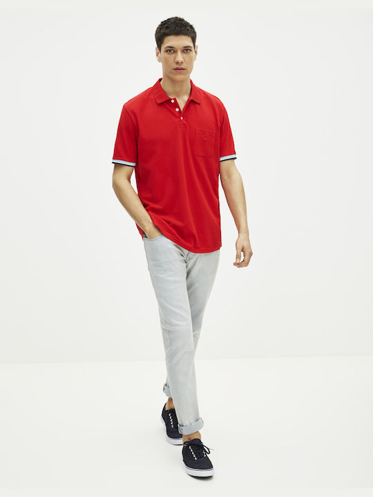 Celio Polo Pique cu mânecă scurtă Geunder - ROUGE