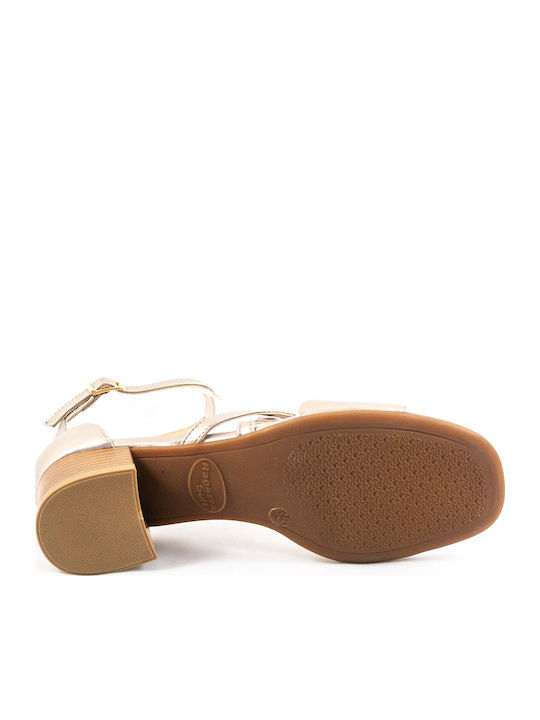 Leder Sandalen Gold
