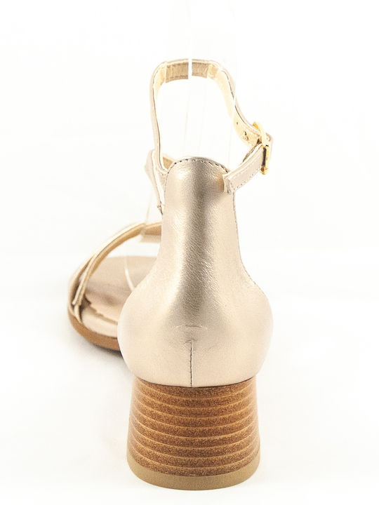Leder Sandalen Gold
