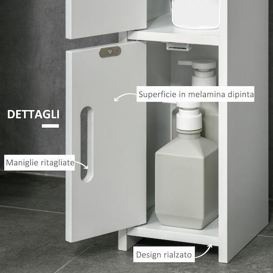 Kleankin Στήλη Μπάνιου Δαπέδου Μ15xΒ17xΥ120cm Λευκή