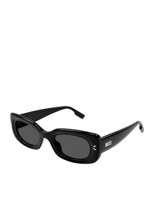 Alexander McQueen Women's Sunglasses with Black Plastic Frame and Black Lens