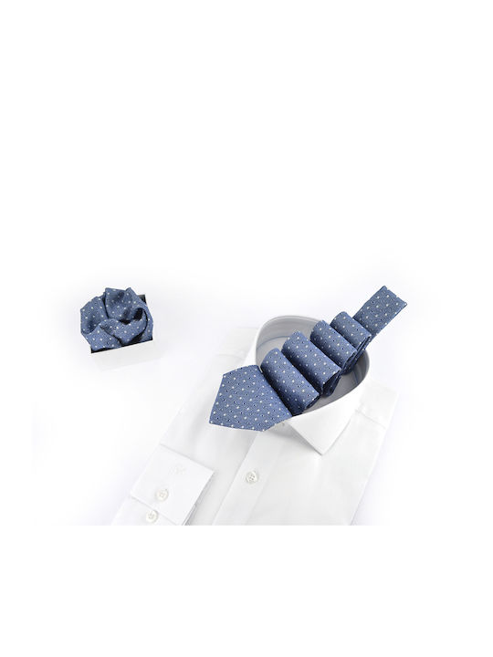 Tie and scarf set GMc029 GM Blue Raffle