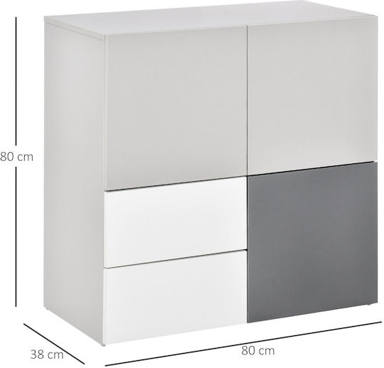 HomCom Büroaufbewahrungsschublade und -schrank Holz 80x38x80cm