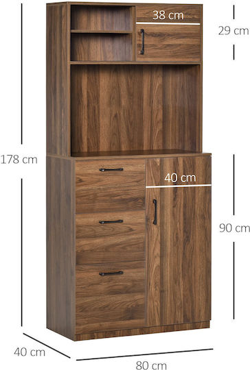 Kabinett Büro Walnuss 80x40x178cm