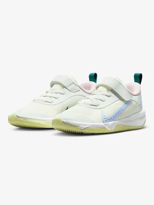 Omni Multi Court Ps Kids Sports Shoes Running with Hoop & Loop Closure Summit White / Citron Tint / Mineral Teal / Cobalt Bliss