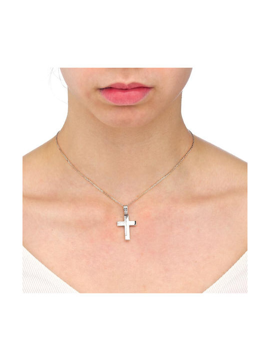 Cross in white gold ST25879F 18 Carat