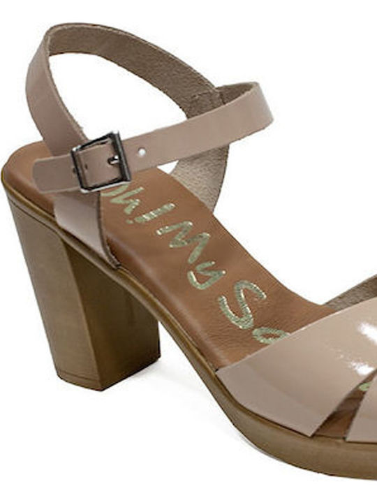Sandalen aus Lackleder Rosa