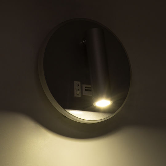 GloboStar Jersey Μονό LED Φυσικό Λευκό Σποτ σε Ασημί Χρώμα