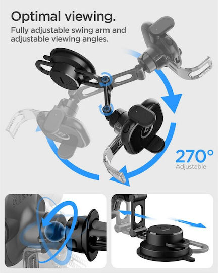Spigen UTS35W Onetap Car Mobile Mount with Adjustable Hooks and Wireless Charging Black