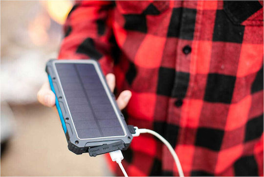 Companion Ηλιακό Power Bank 16000mAh με 2 Θύρες USB-A και Θύρα USB-C Μπλε