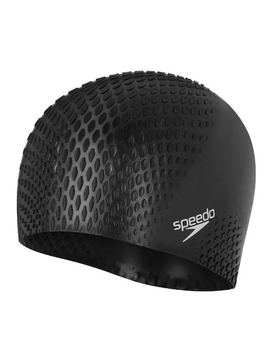 Speedo Bubble Active Silicone Adults Swimming Cap Black