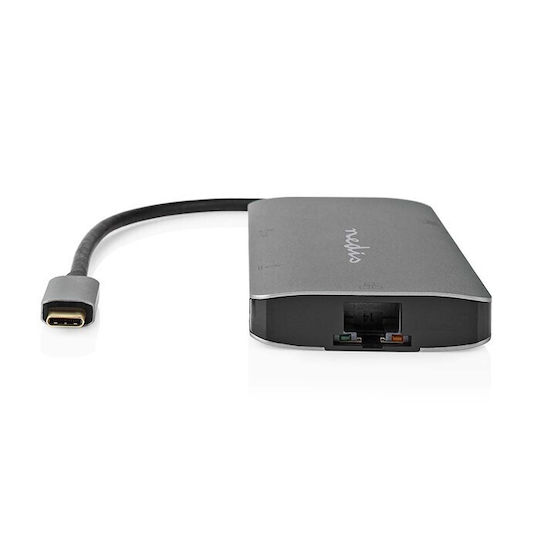 Nedis USB-C Docking Station mit HDMI 4K PD Ethernet Silber (CCBW64240AT02)