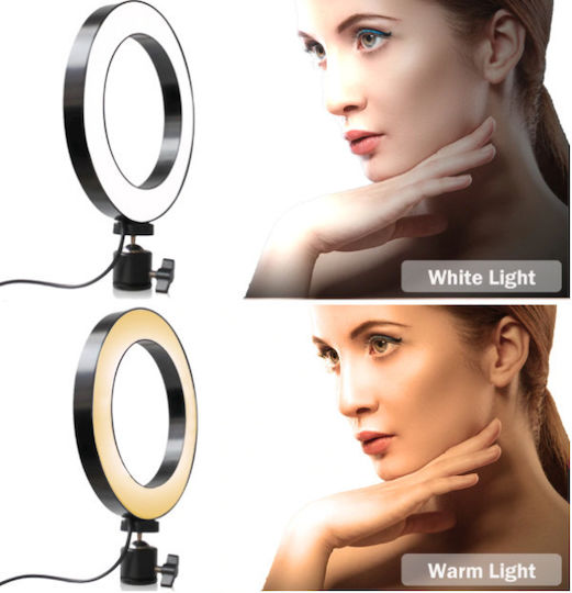 Ring Light USB LED Ring Light 16cm 2500 - 4500K with Floor Tripod