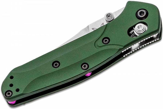 Benchmade Mini Osborne Pocket Knife Green in Sheath