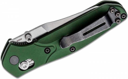 Benchmade Mini Osborne Pocket Knife Green in Sheath