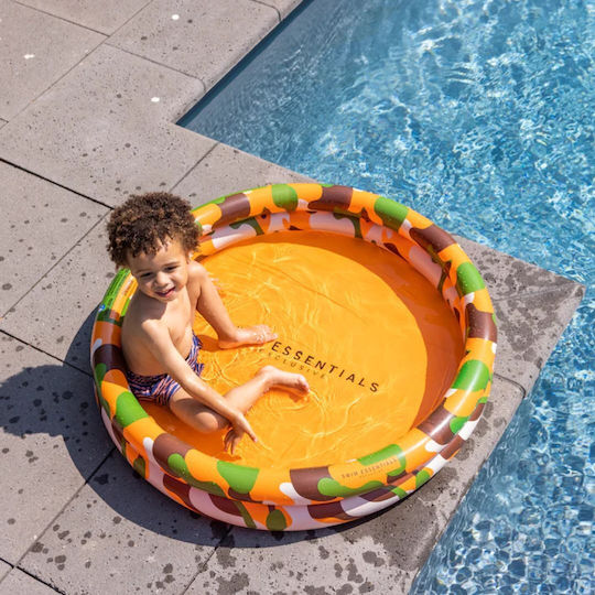 Swim Essentials Camouflage Παιδική Στρογγυλή Πισίνα PVC 60lt Φουσκωτή Πορτοκαλί