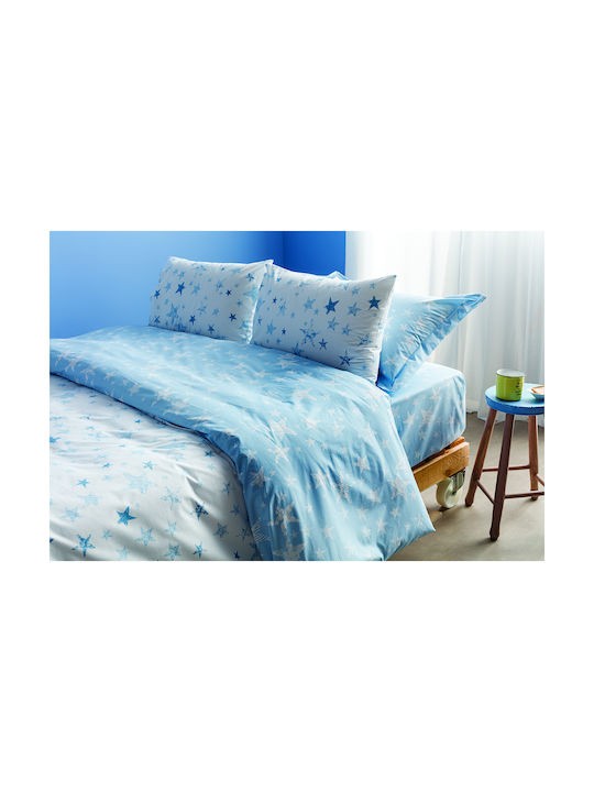 Charalambidis Textiles Παιδικό Πάπλωμα Μονό Γαλαξίας Γαλάζιο 160x240εκ.
