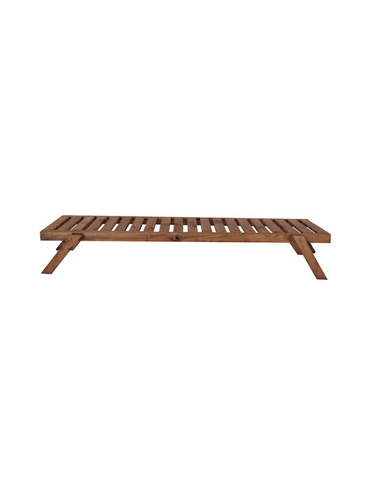 Градински Шезлонг Дървен Кестеняв 193.5x65x29см