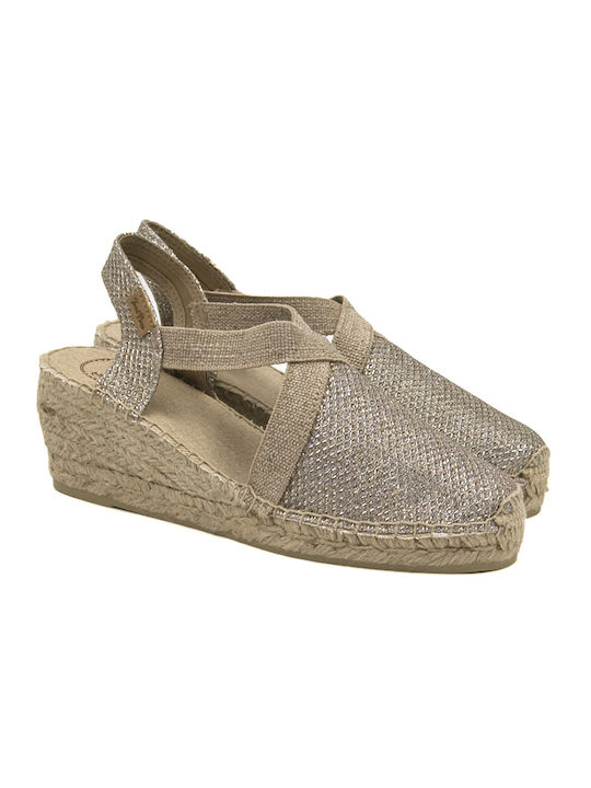 Toni Pons Women's Platform Espadrilles Platinum