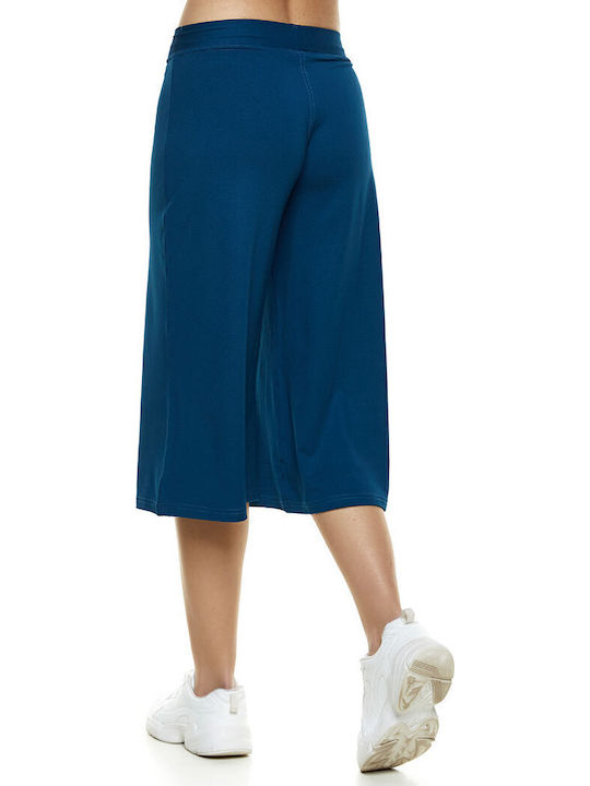 Γυναικεία Ψηλόμεση Ζιπ Κιλότ με Λάστιχο Royal Blue