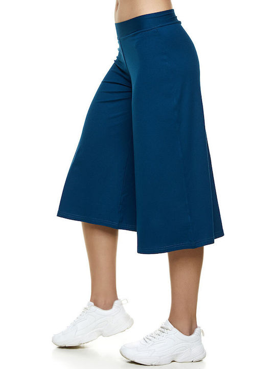 Γυναικεία Ψηλόμεση Ζιπ Κιλότ με Λάστιχο Royal Blue