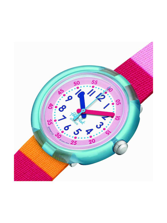 FlikFlak Παιδικό Αναλογικό Ρολόι με Υφασμάτινο Λουράκι Πολύχρωμο