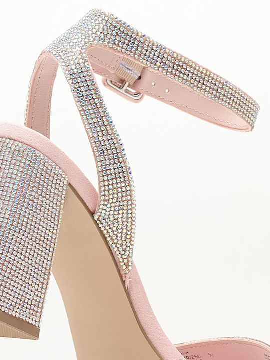 Sandalen mit Strass Rosa