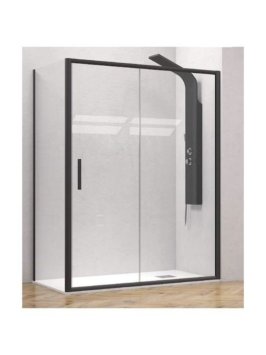 Karag Efe 400 NP-10 Καμπίνα Ντουζιέρας με Συρόμενη Πόρτα 150x70x190cm Clear Glass Nero