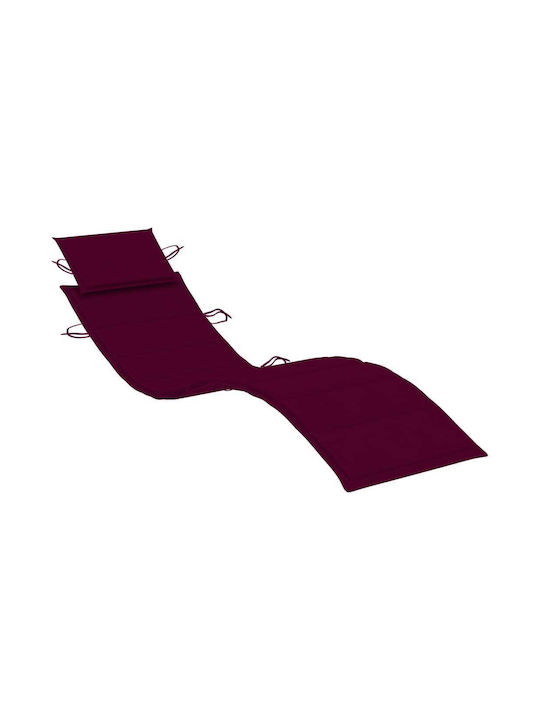 Deckchair Wooden with Cushion Gray 190x60x51cm.