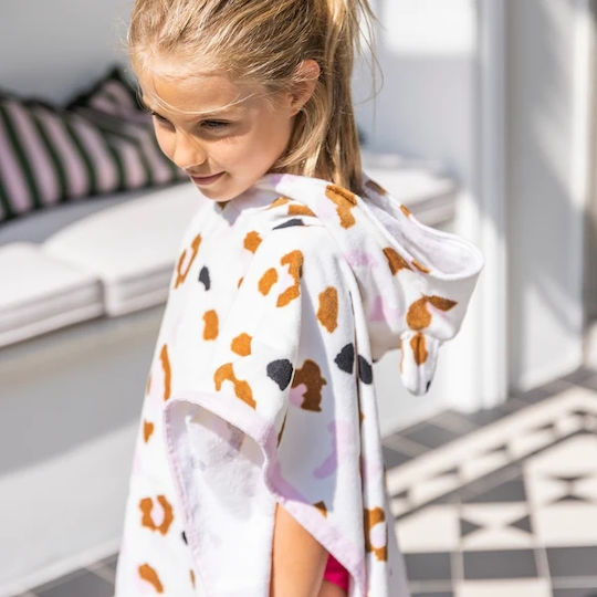 Swim Essentials Leopard Kinder Strandponcho Beige 62 x 62cm.