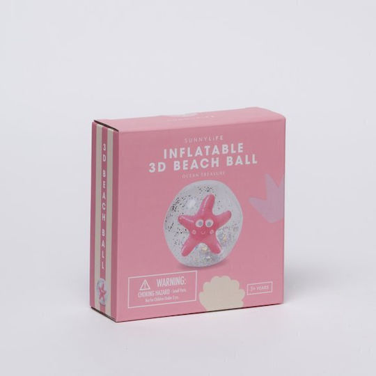 Sunnylife 3D Heart Надуваема топка за плаж в Розов цвят 32 см.