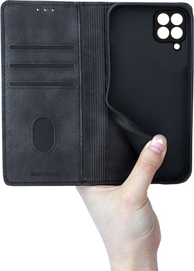 Sonique Vintage Magnet Book Synthetic Leather / Plastic / Silicone Black (Galaxy M33)