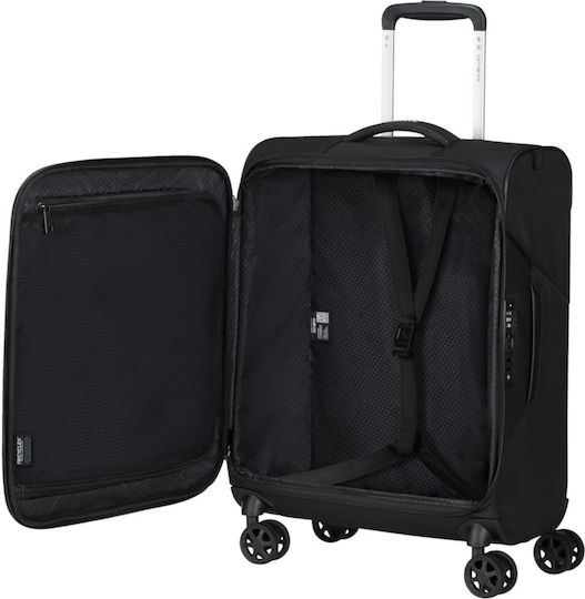 Samsonite Litebeam Spinner Cabin Travel Suitcase Fabric Black with 4 Wheels Height 55cm